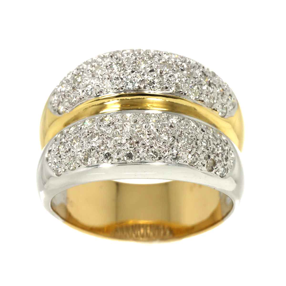 Diamond 0.71ct Ring 18K YG WG 750 size8.25(US)