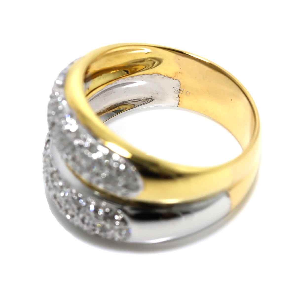 Diamond 0.71ct Ring 18K YG WG 750 size8.25(US)