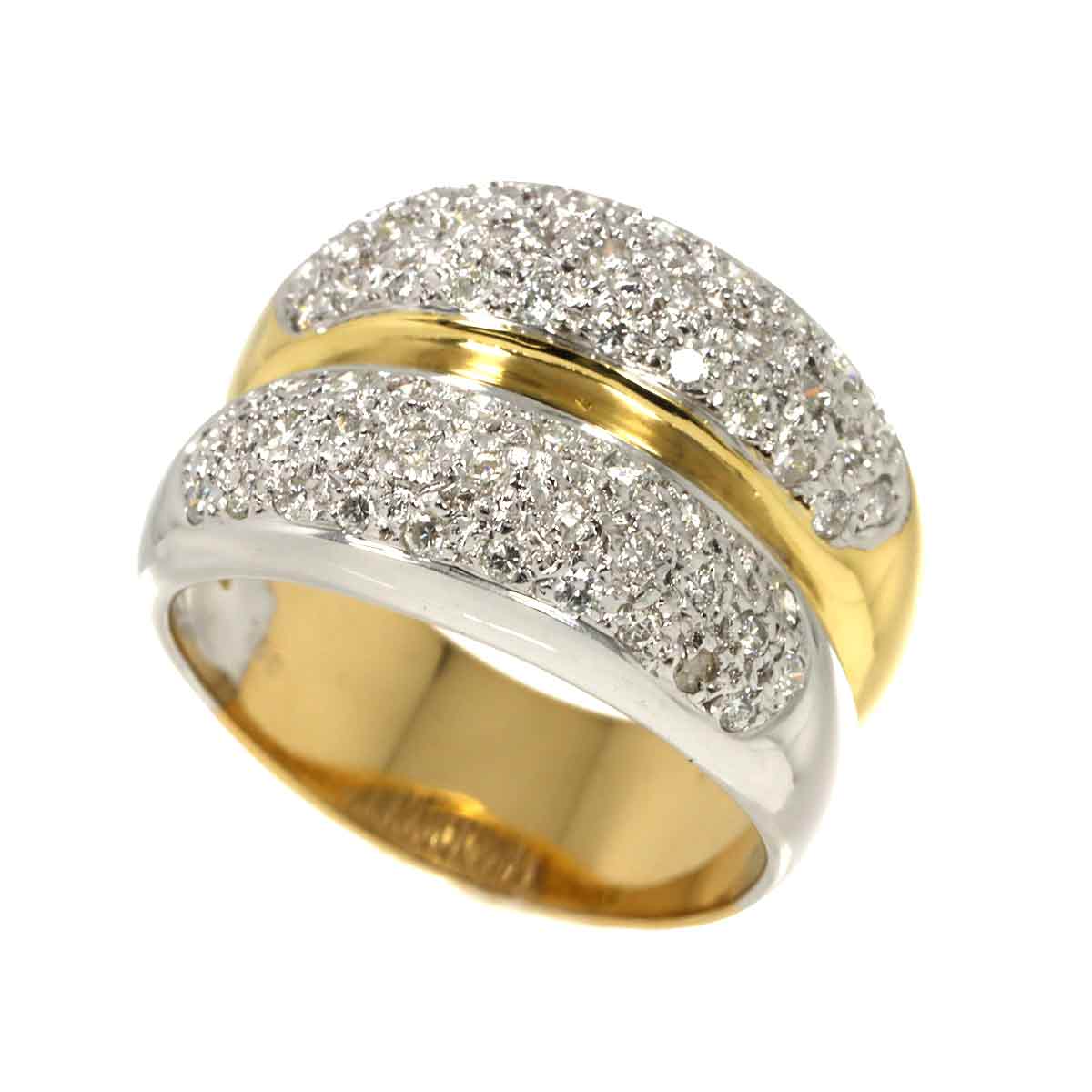 Diamond 0.71ct Ring 18K YG WG 750 size8.25(US)