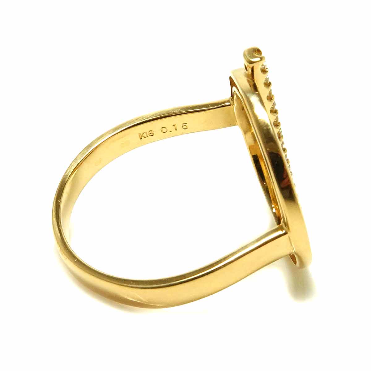 Diamond 0.15ct Ring 18K YG size5.5-5.75(US)