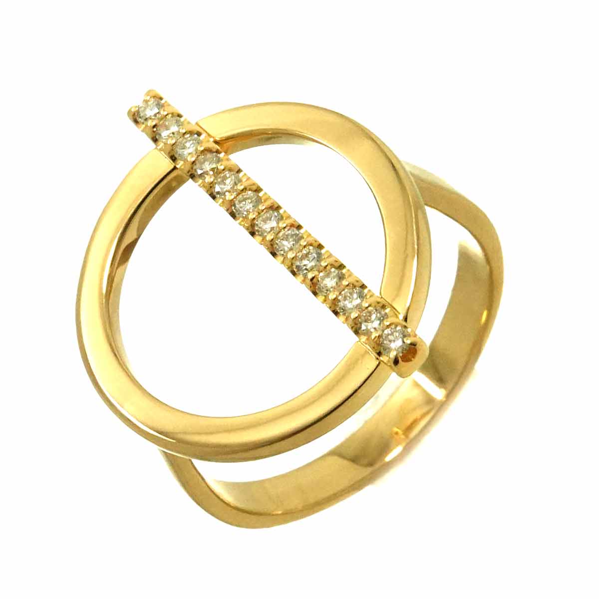 Diamond 0.15ct Ring 18K YG size5.5-5.75(US)