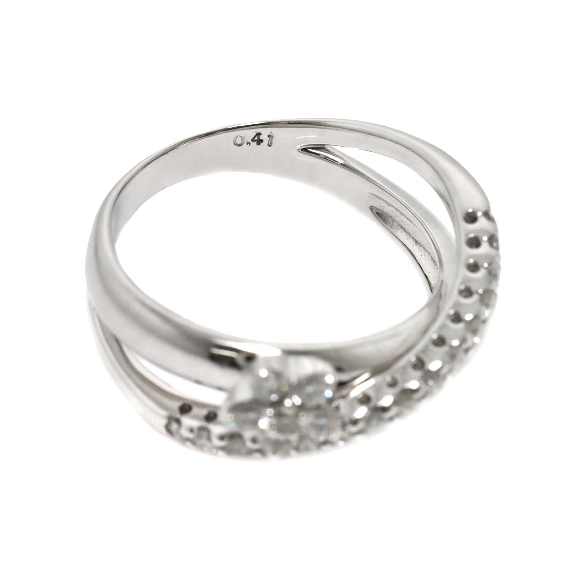 Diamond 0.41ct Ring 18K WG 750 Size6(US)