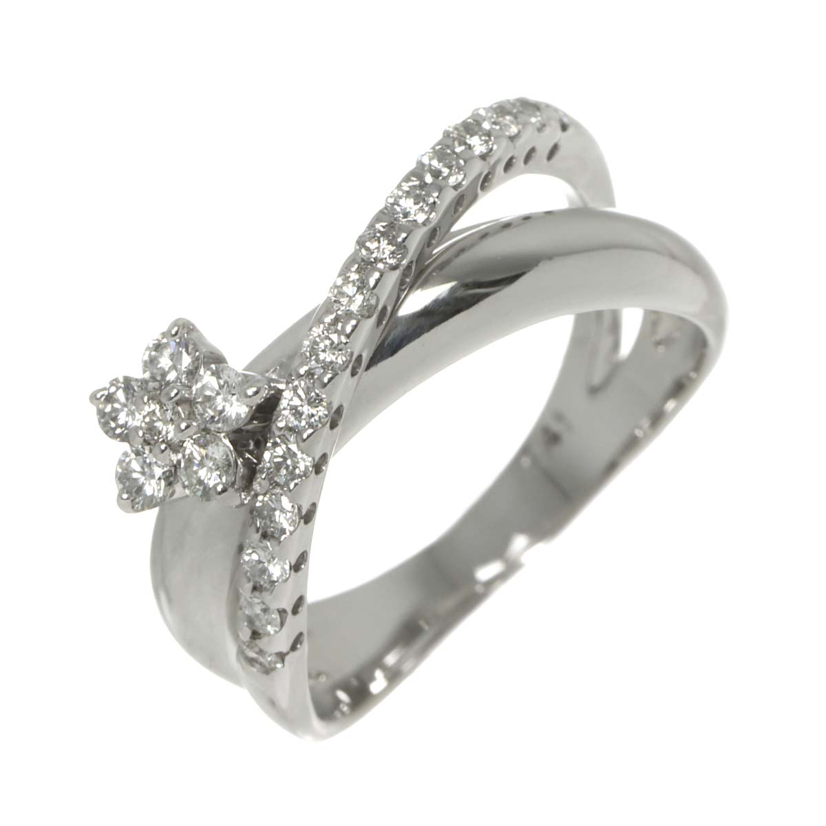 Diamond 0.41ct Ring 18K WG 750 Size6(US)