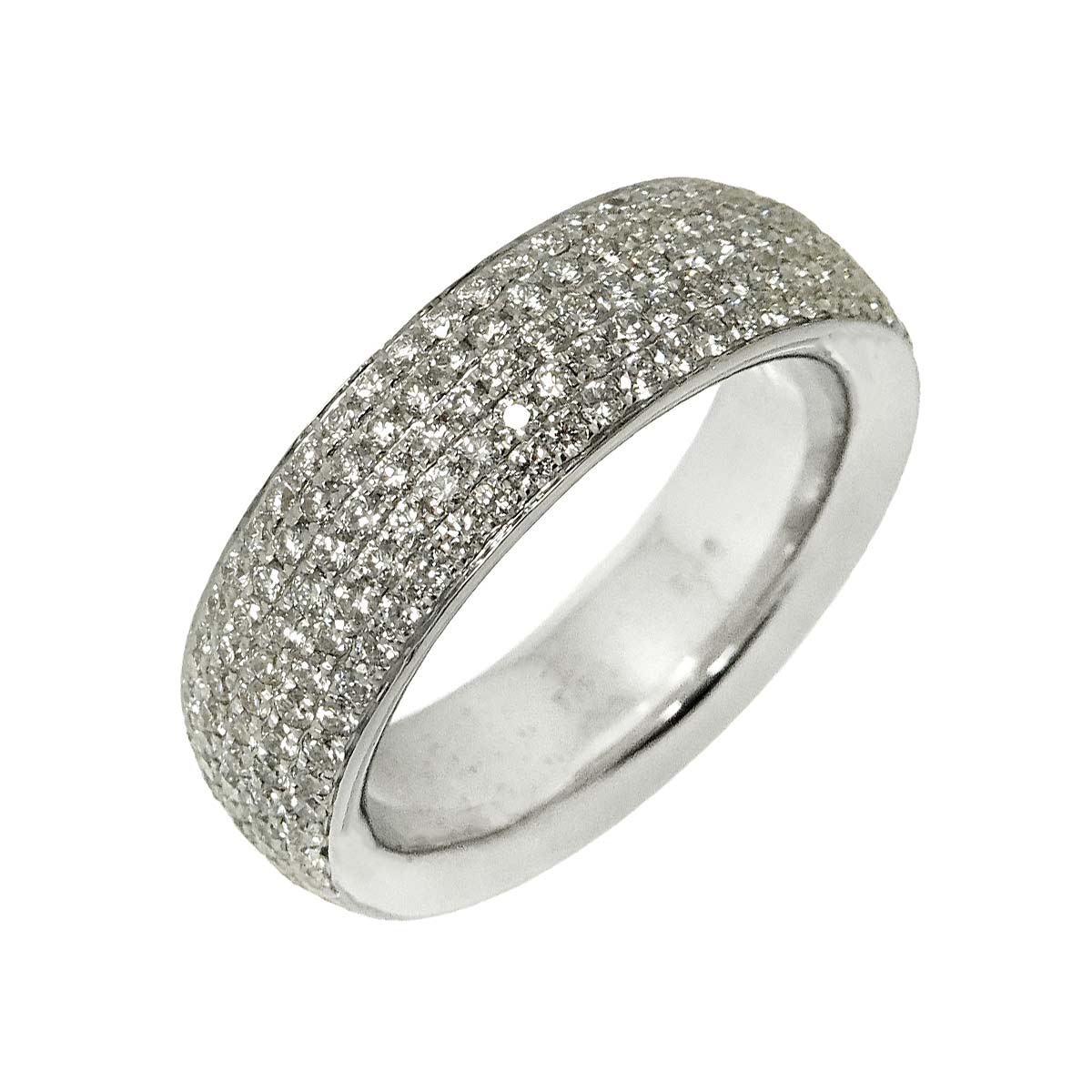 Diamond 2.46ct Ring 18K K18 WG White Gold size7.75-8(US)