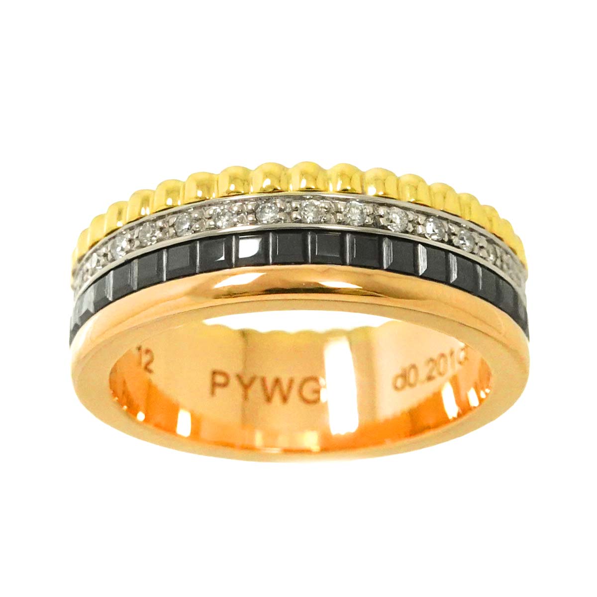 Diamond 0.201ct Ring 18K YG PG WG Pink size6(US)
