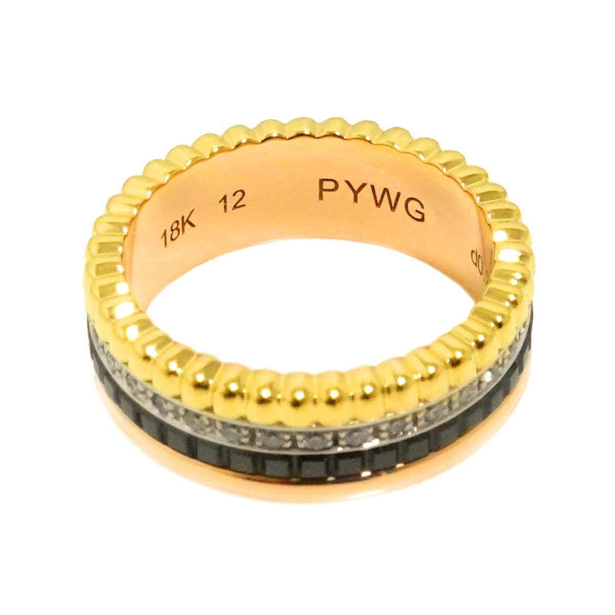 Diamond 0.201ct Ring 18K YG PG WG Pink size6(US)