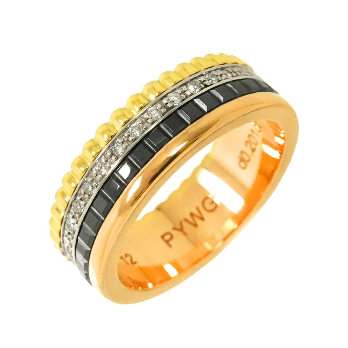 Diamond 0.201ct Ring 18K YG PG WG Pink size6(US)
