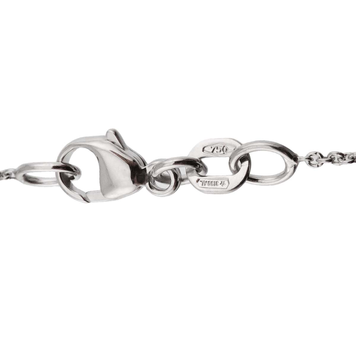 Sapphire Diamond Necklace 18K WG White Gold 750