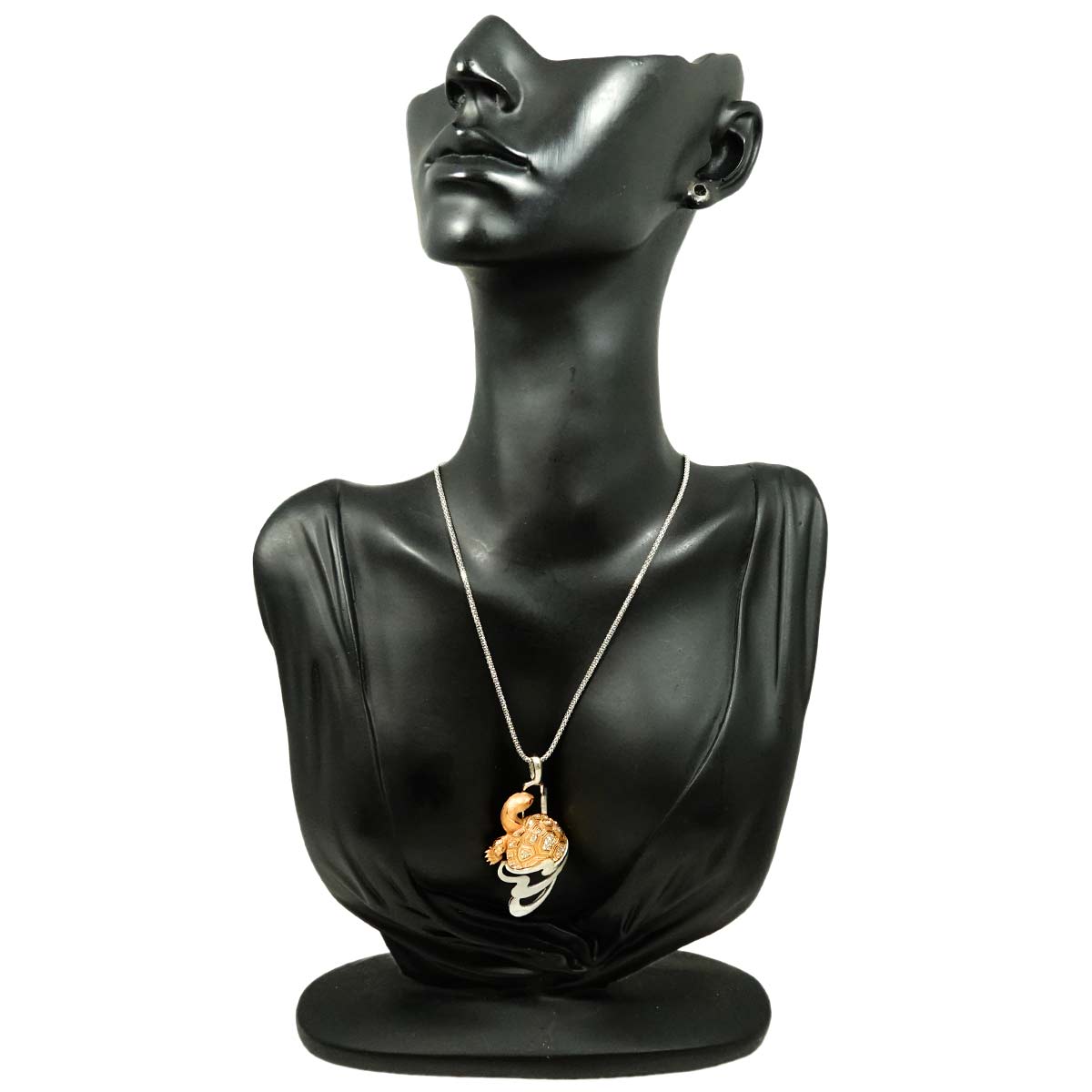 Diamond 0.21ct Ruby 0.01ct Necklace Pt 18K PG Platinum