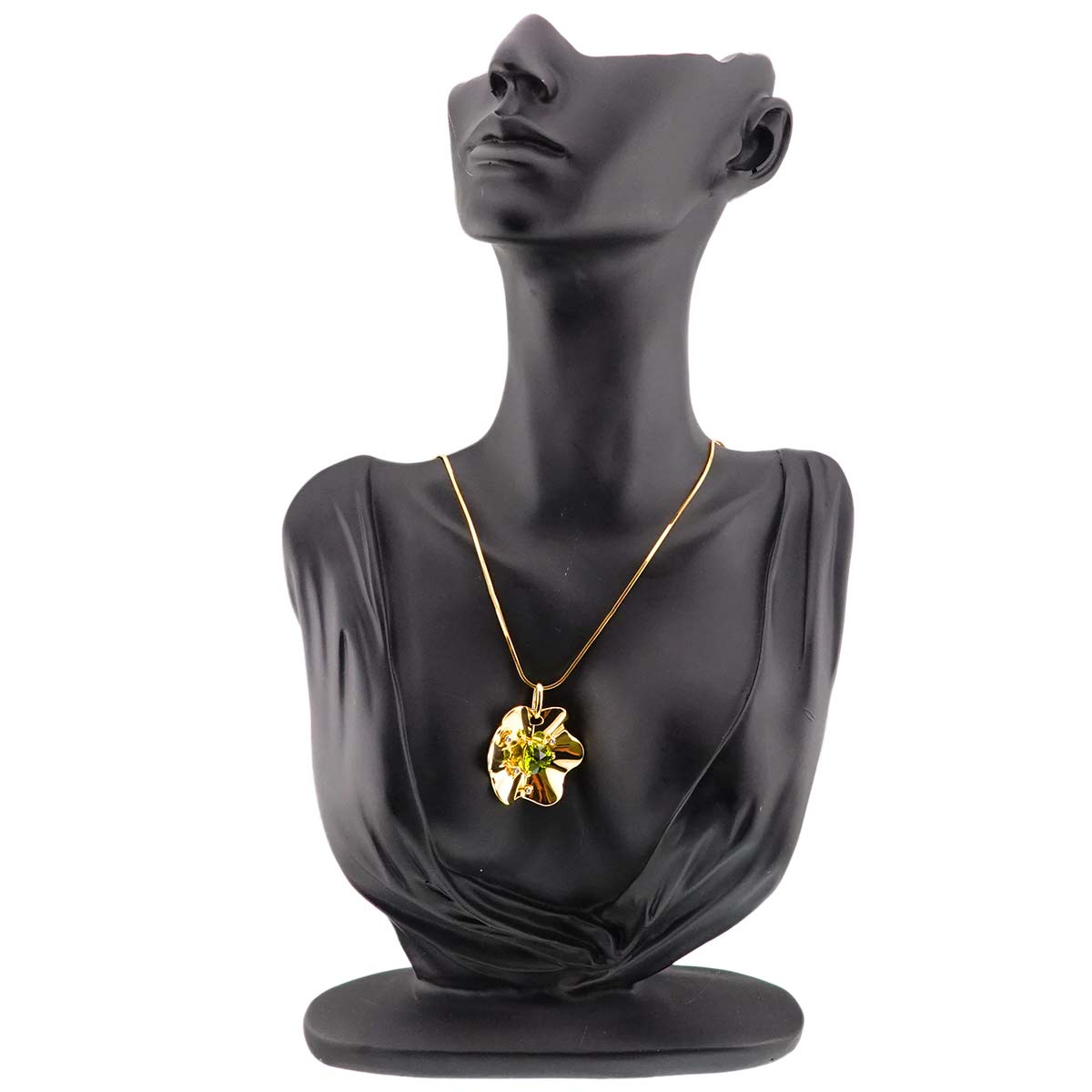 Peridot 3.46ct Diamond 0.07ct Necklace 18K YG