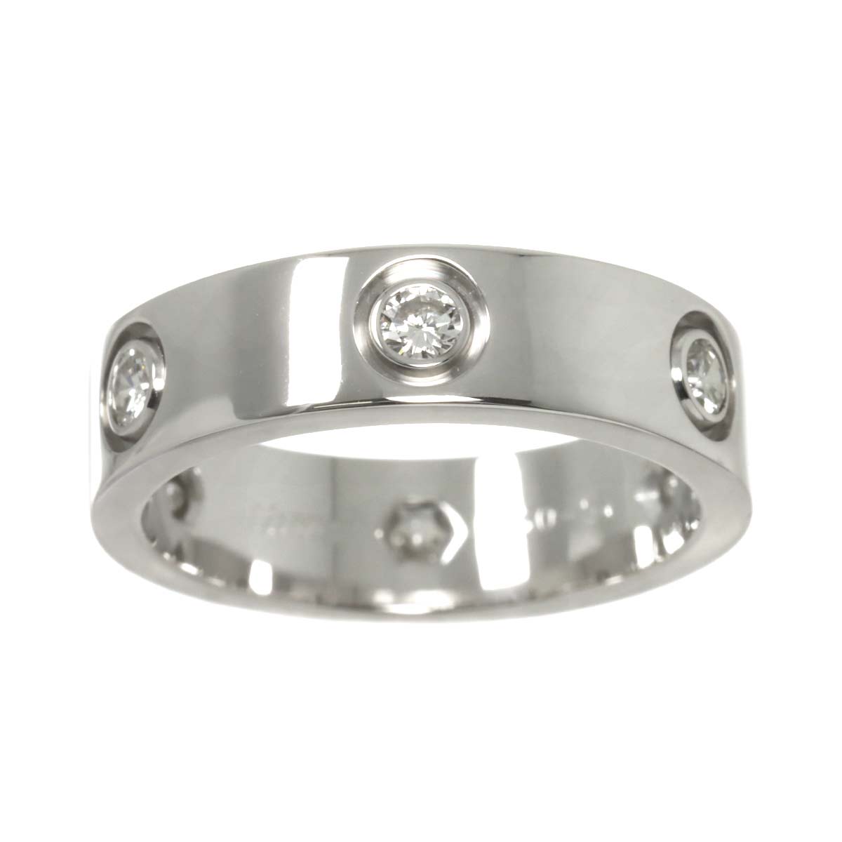 Love Ring Full Diamond 18K White Gold size54 6.5-6.75(US)