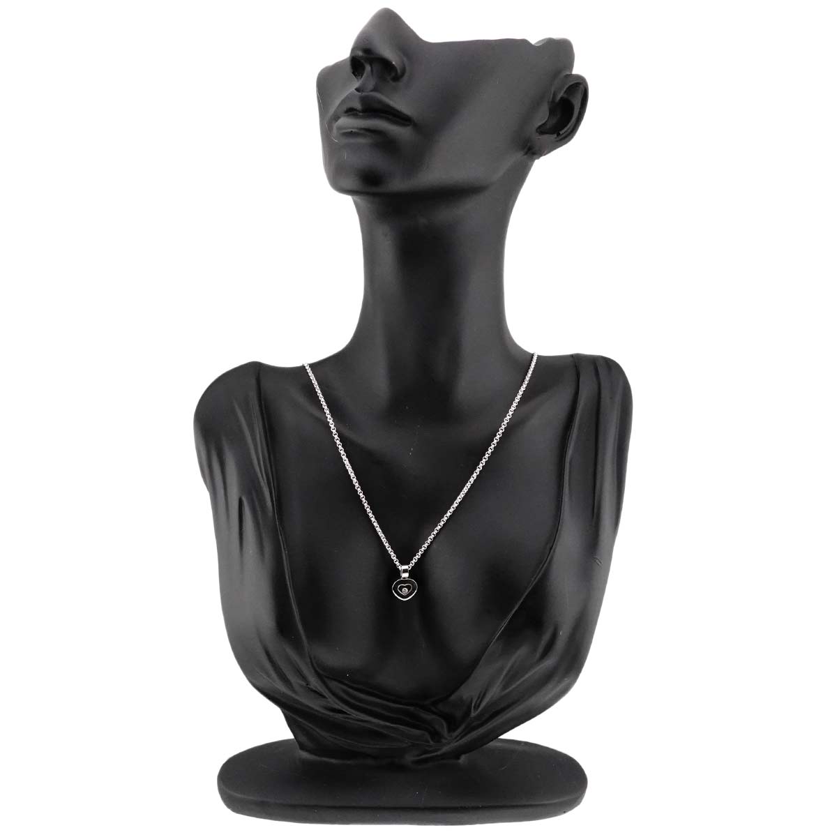 Happy Diamond Heart Necklace 18K White Gold 750