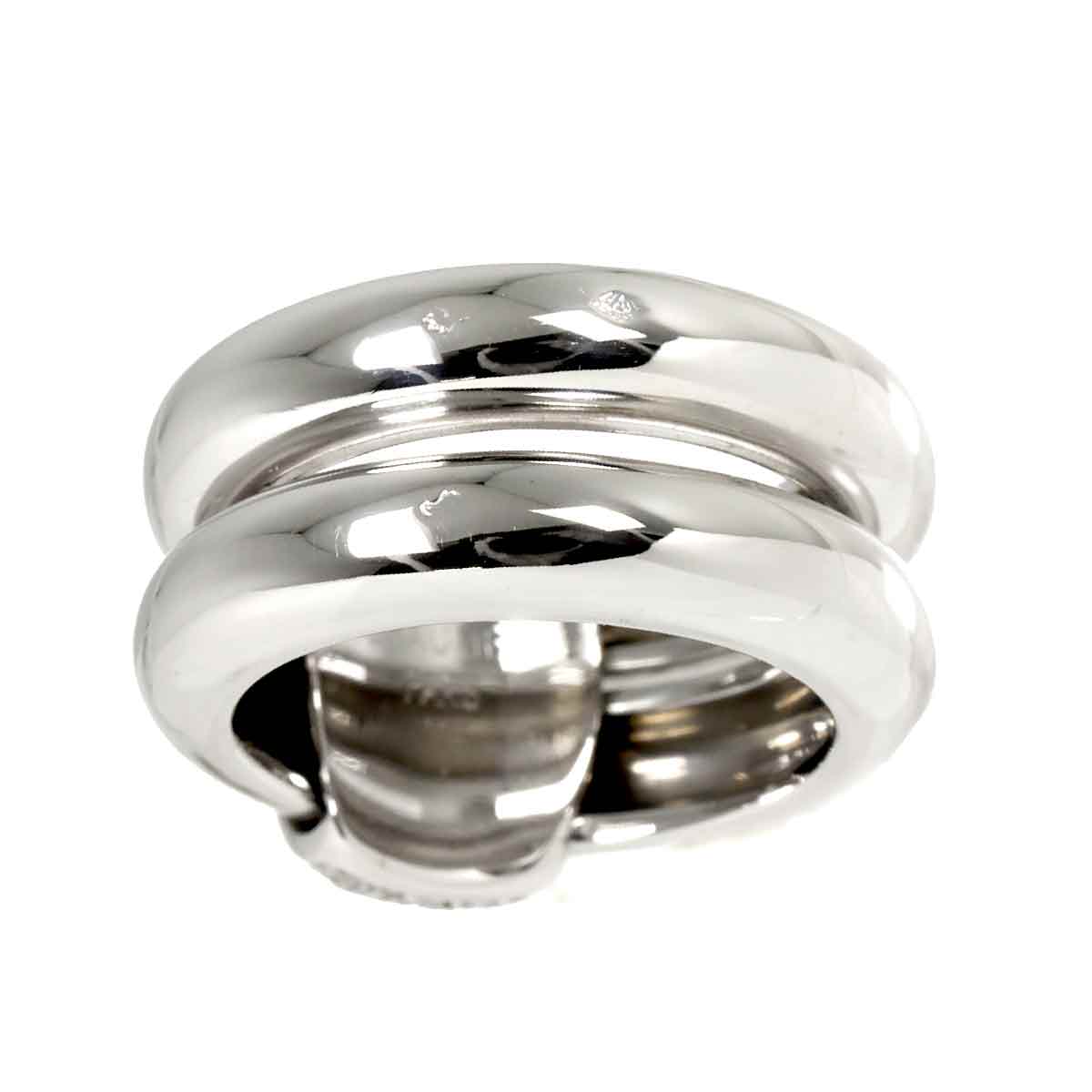 Diamond Ring 18K White Gold 750 size 6.25-6.5(US)