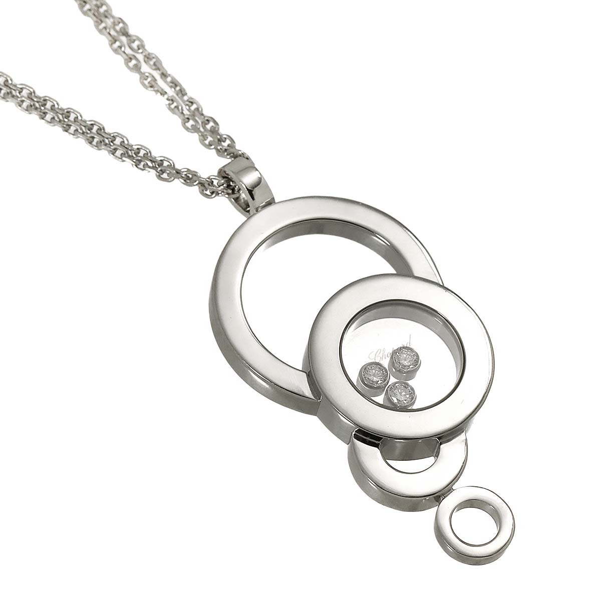 Happy Diamond Bubble Necklace 18K WG 750