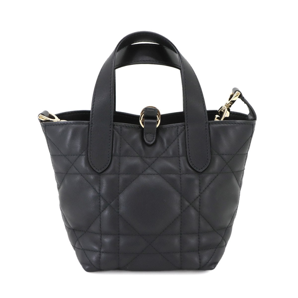 Toujours Vertical Nano Tote Shoulder Bag Leather Black