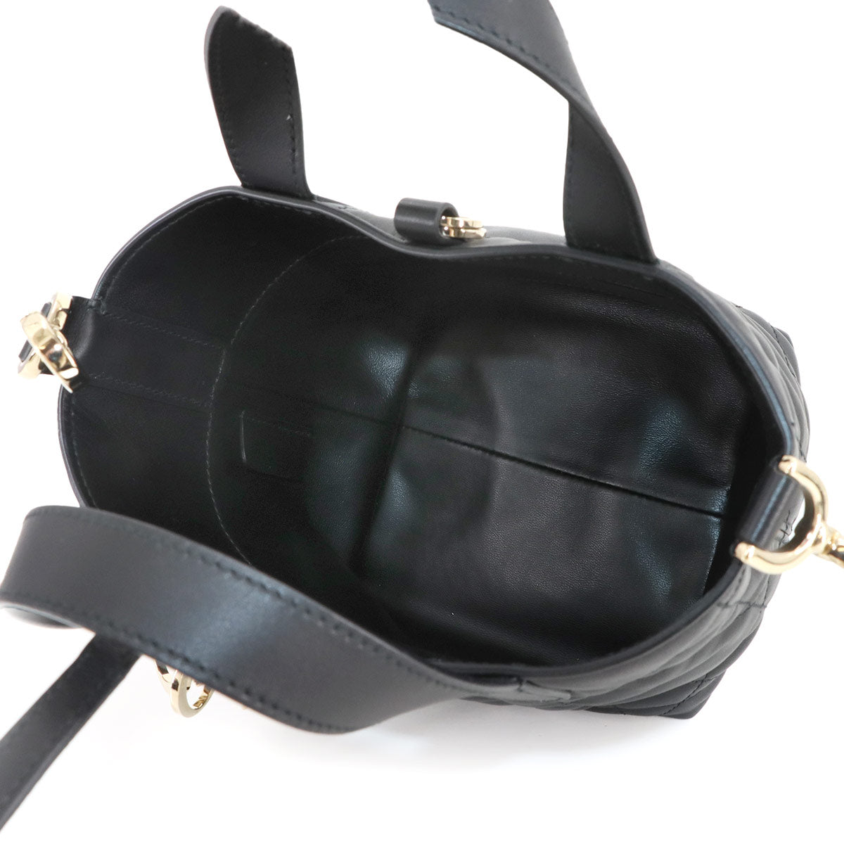 Toujours Vertical Nano Tote Shoulder Bag Leather Black