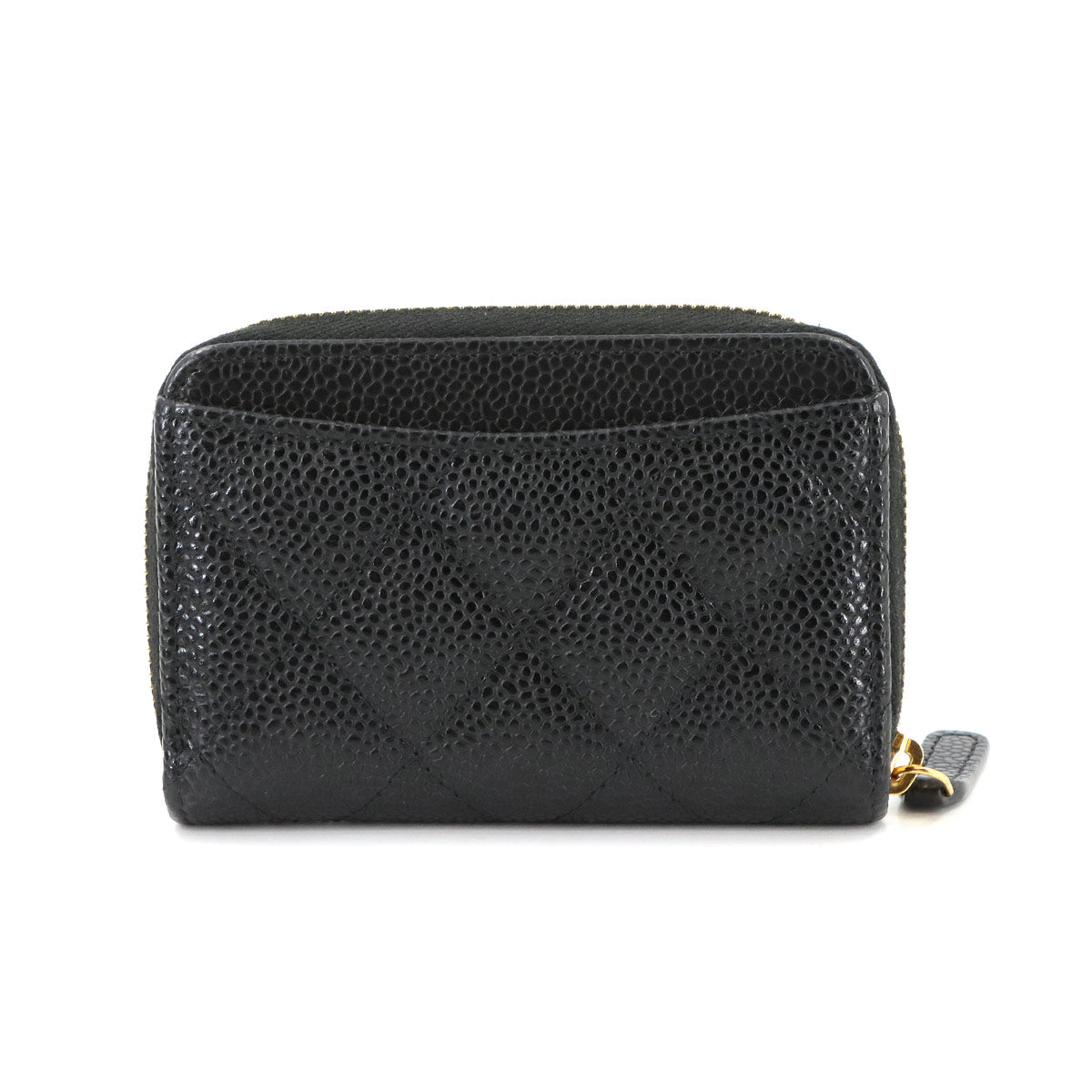 Matelasse Coin Case Purse Leather Black AP0216