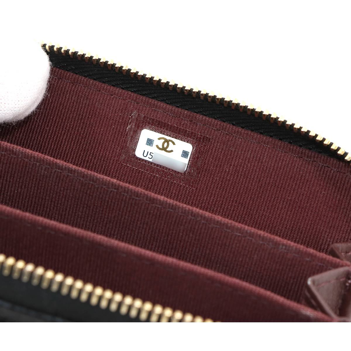 Matelasse Coin Case Purse Leather Black AP0216