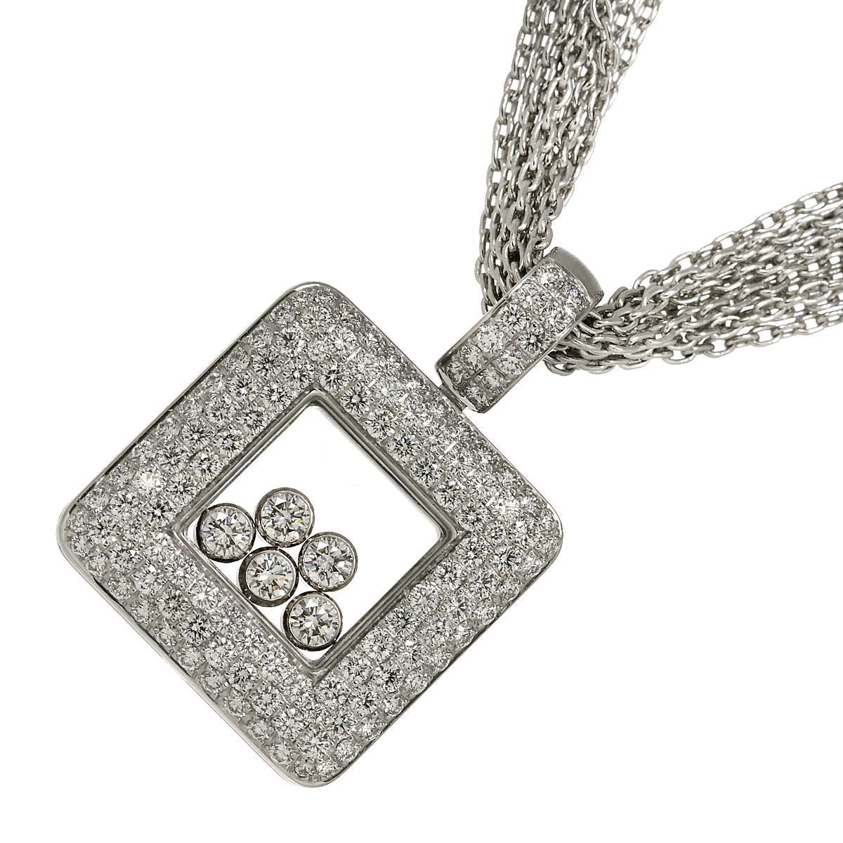 Happy Diamond Necklace 18K White Gold 750