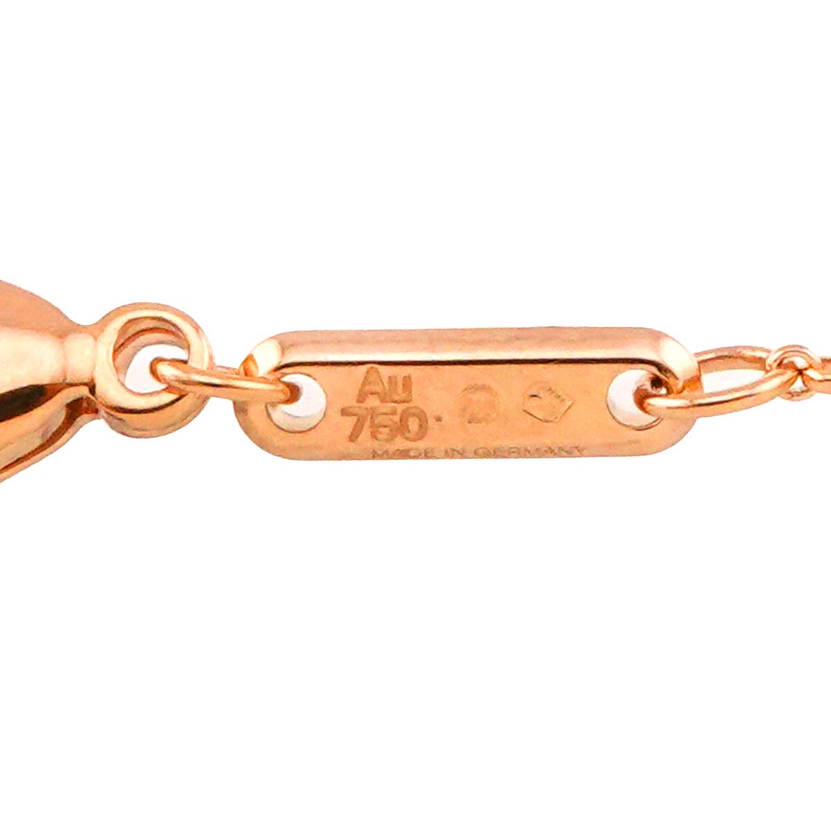 Happy Heart Diamond Mother of Pearl MOP Necklace 18K PG 750