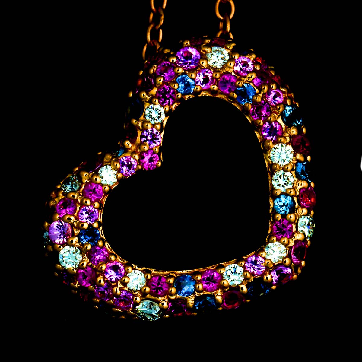 Sapphire 0.70ct Diamond 0.14ct Necklace 18K PG 750