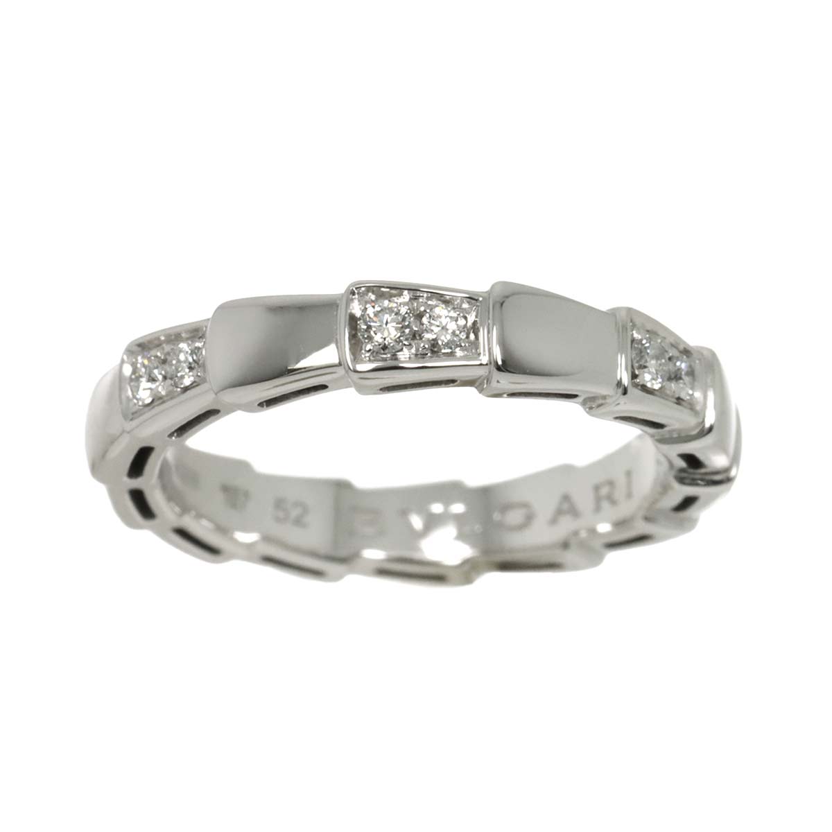 Serpenti Viper Diamond Ring 18K White Gold 750 size52 6(US)