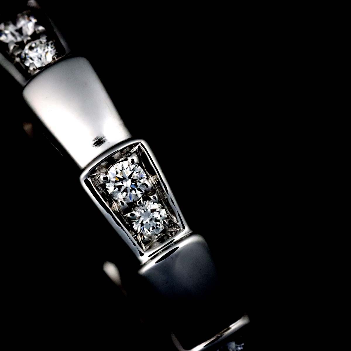 Serpenti Viper Diamond Ring 18K White Gold 750 size52 6(US)