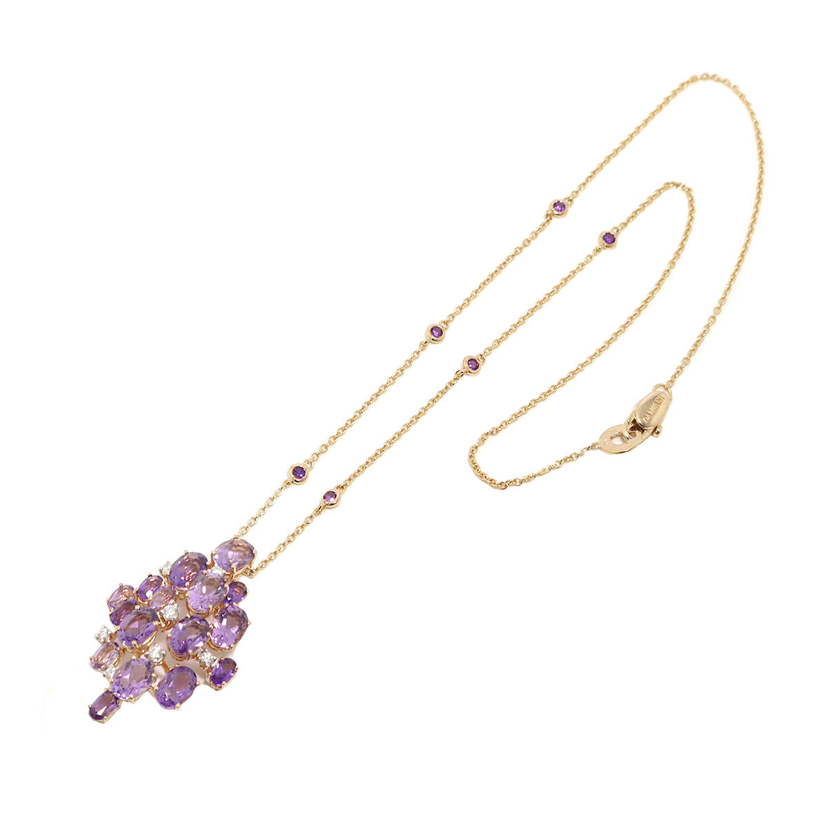 Amethyst Diamond Necklace 18K PG 750 90295156