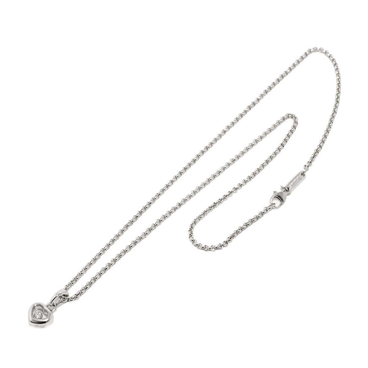 Happy Diamond Heart Necklace 18K White Gold 750