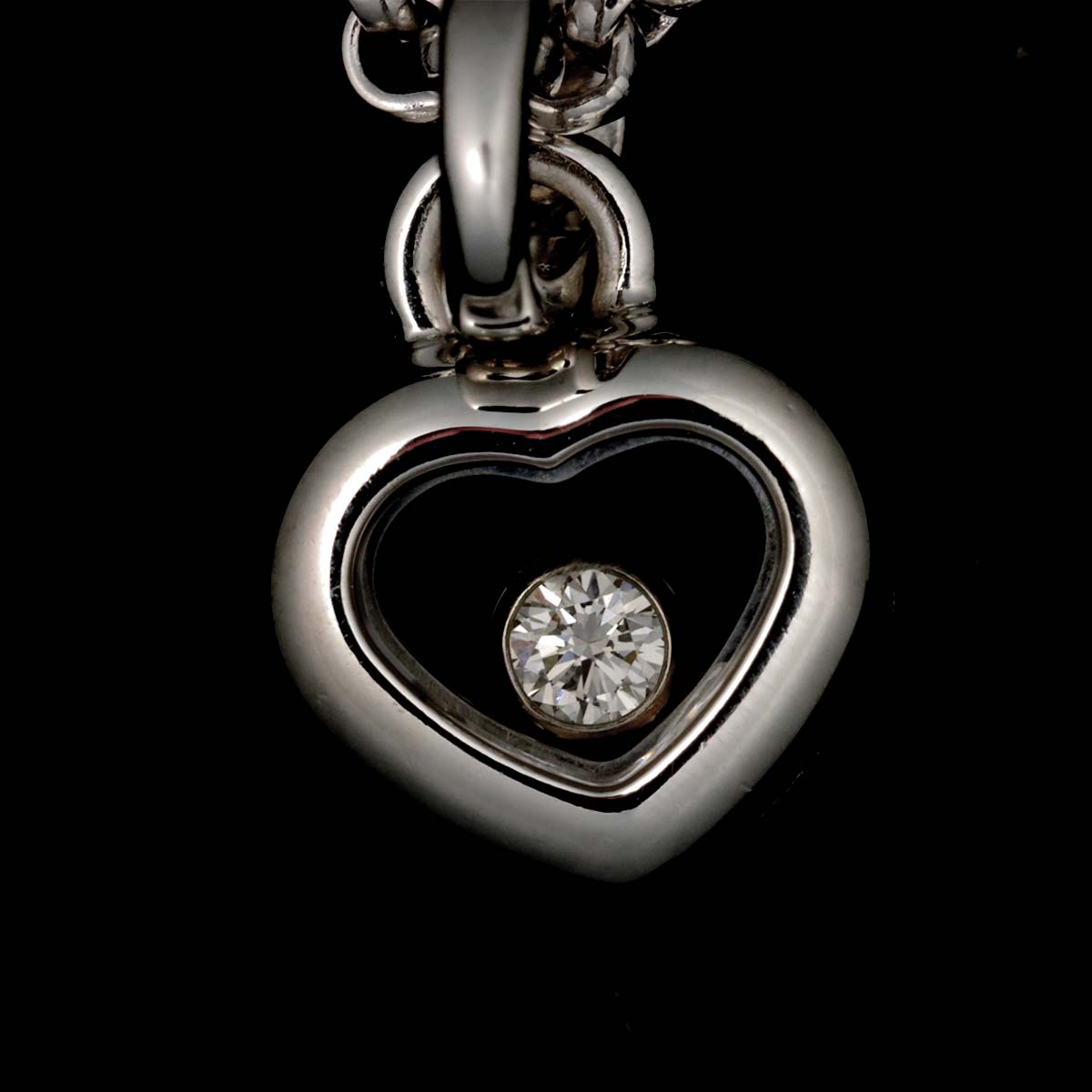 Happy Diamond Heart Necklace 18K White Gold 750