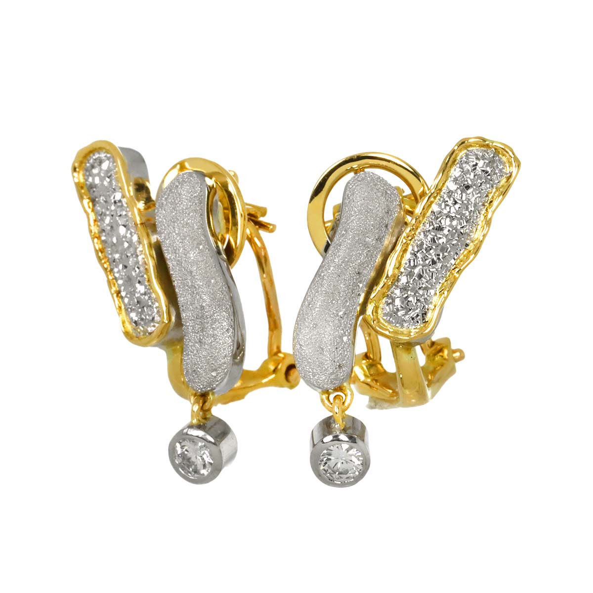 Diamond 0.17ct Earrings Clip on 18K YG Pt