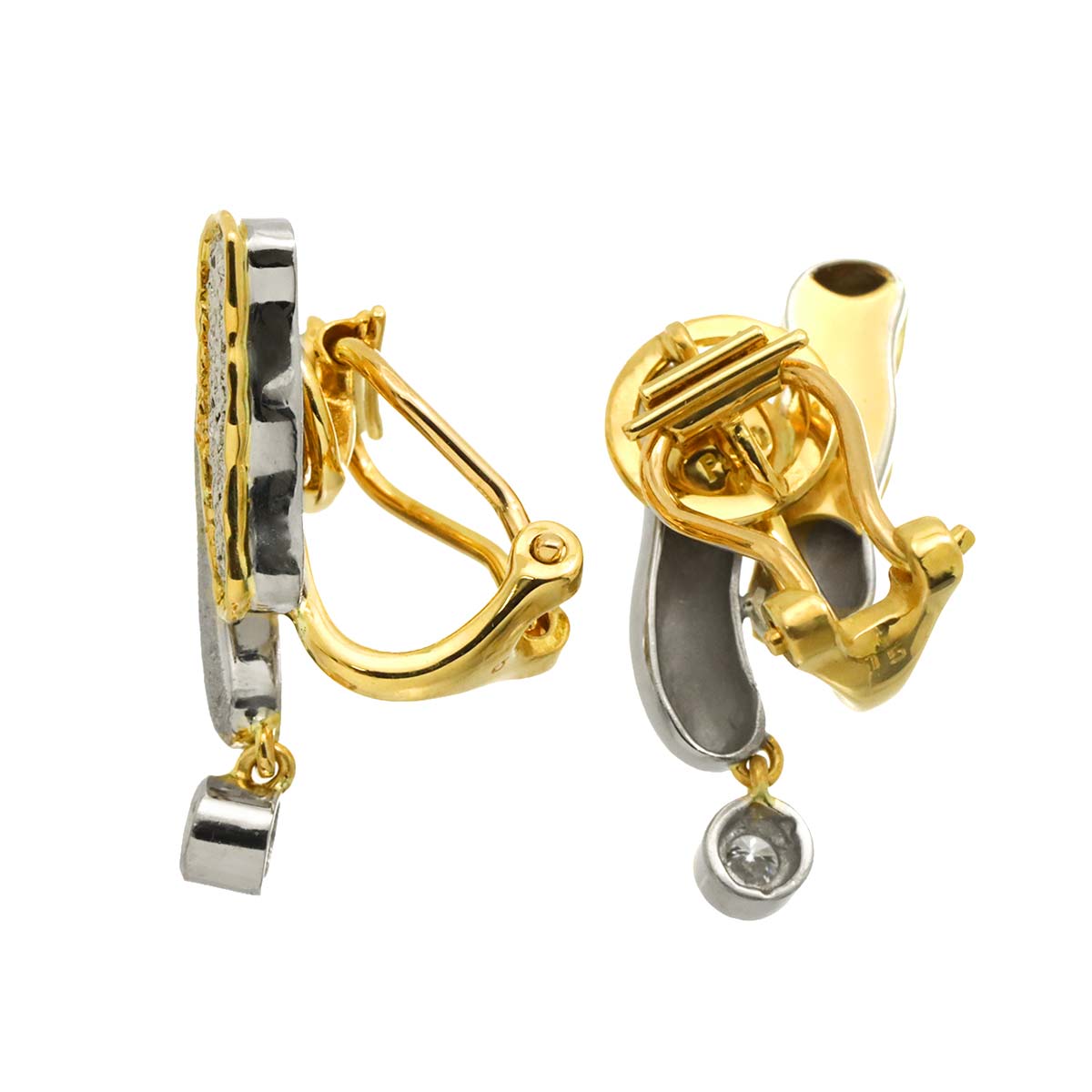 Diamond 0.17ct Earrings Clip on 18K YG Pt