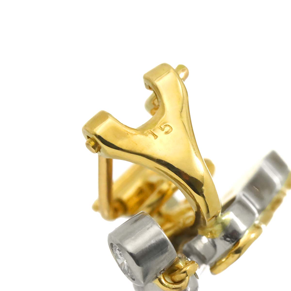 Diamond 0.17ct Earrings Clip on 18K YG Pt