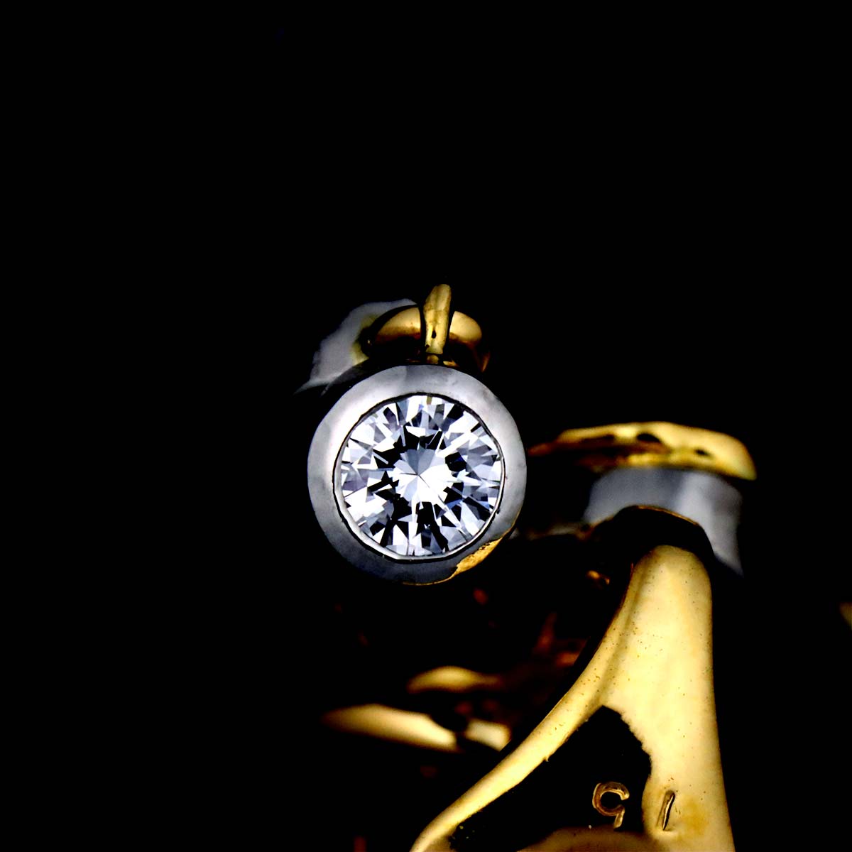 Diamond 0.17ct Earrings Clip on 18K YG Pt