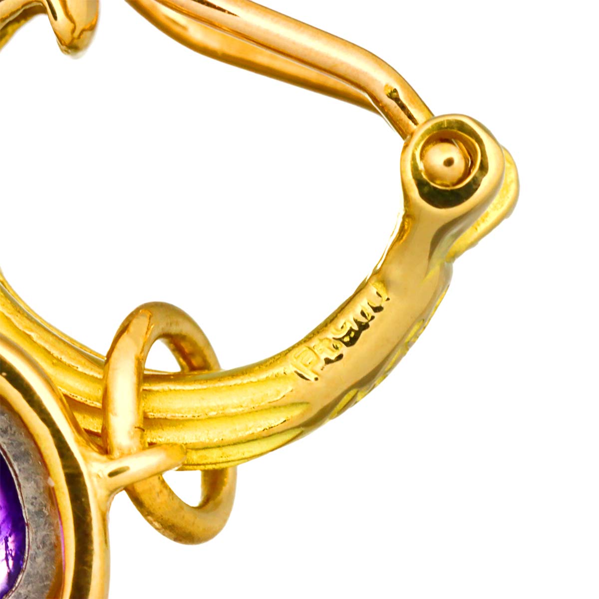 Amethyst Diamond Earrings Clip on 18K YG Pt