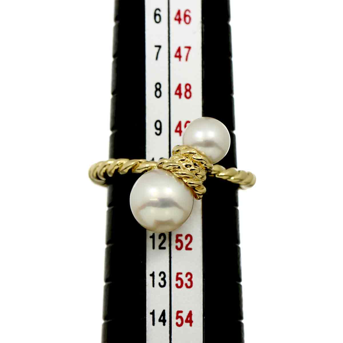 Akoya Pearl 7.5-5.6mm Ring 18K Yellow Gold 750 Size5.5-5.75(US)