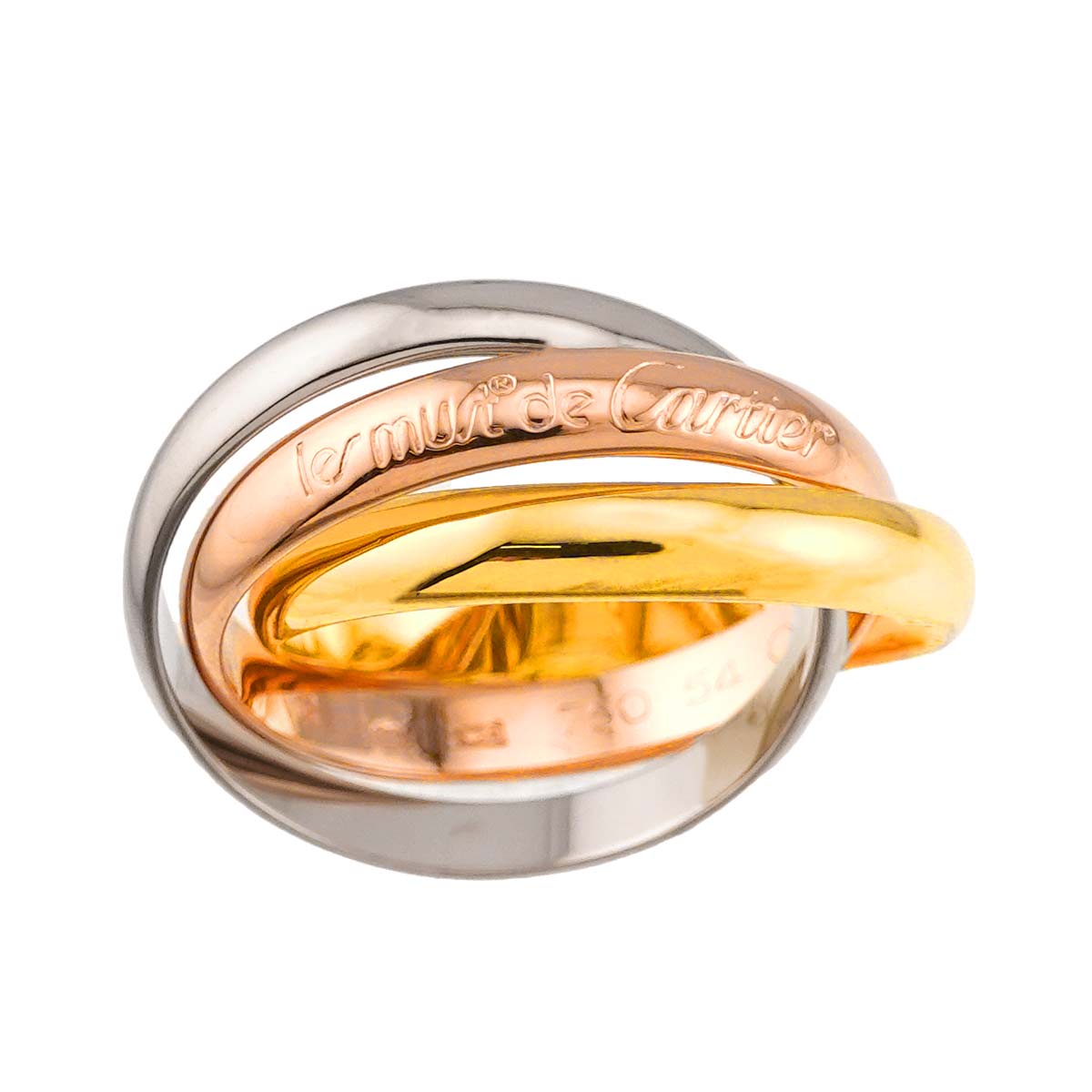 Trinity Ring MM 18K YG WG PG 750 Size54 6.5-6.75(US)
