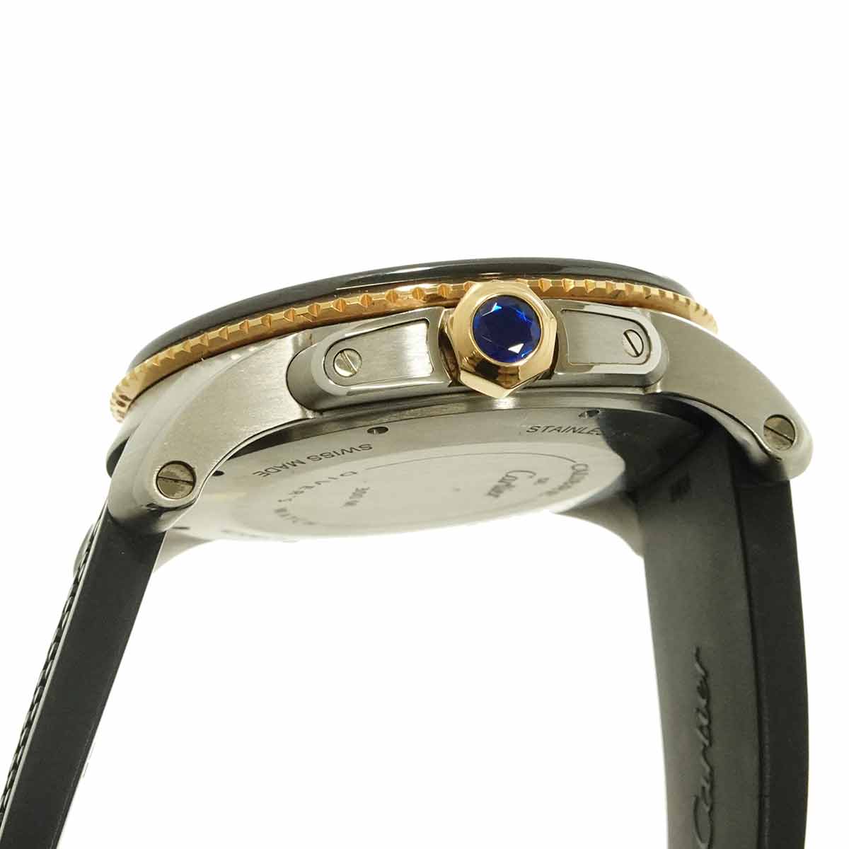 Caliber de cartier diver W7100055 Black Dial 750 PG Mens