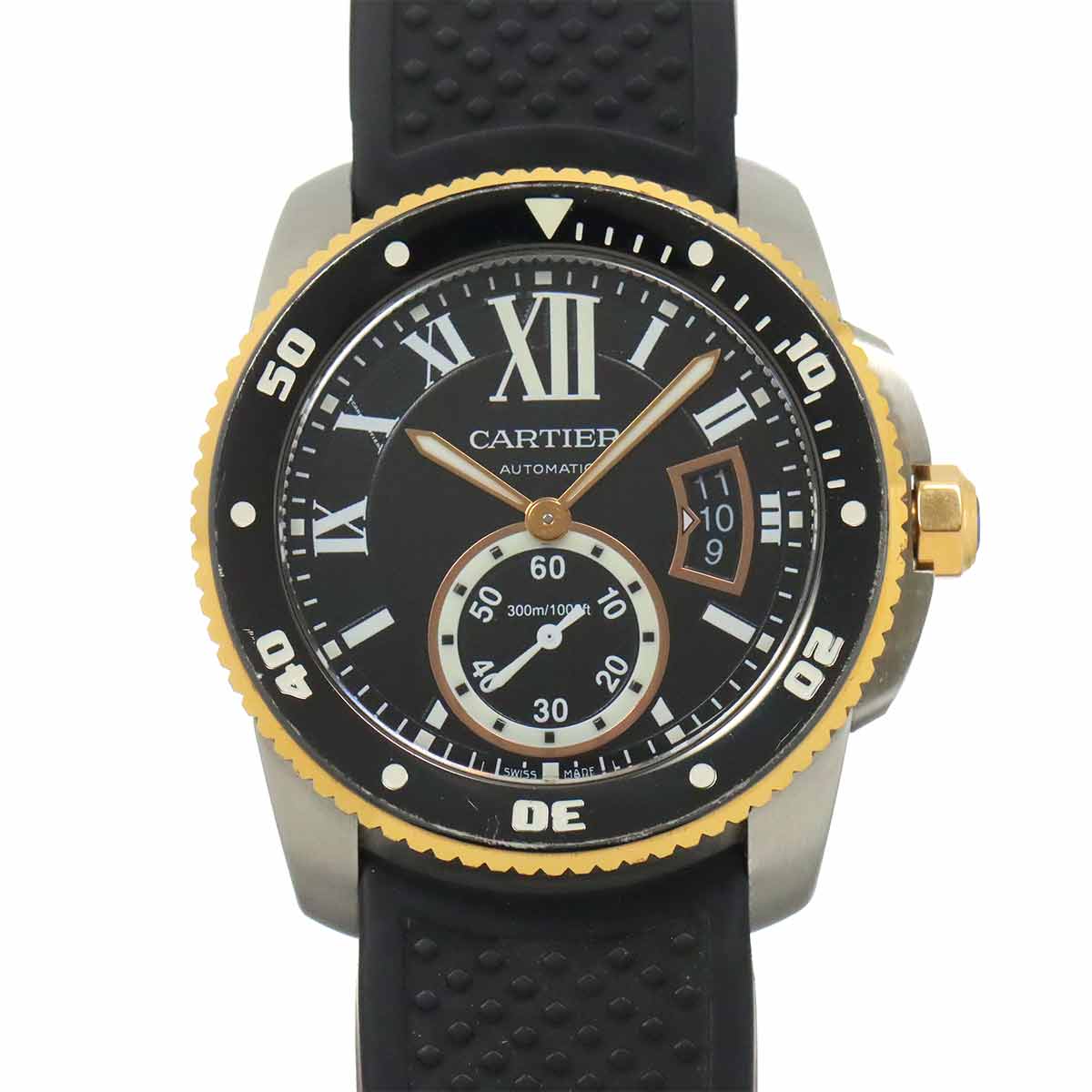 Caliber de cartier diver W7100055 Black Dial 750 PG Mens