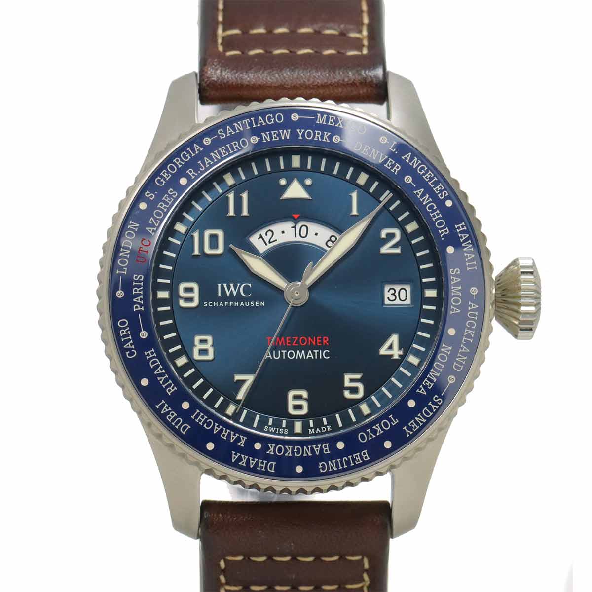 Pilot Watch Timezoner IW395503 Automatic Blue Dial Mens Watch