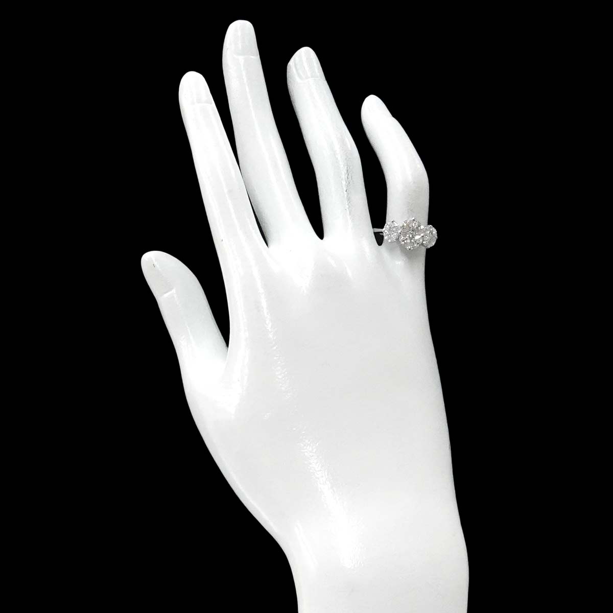 Diamond 1.34ct Ring 18K K18 WG White Gold size4.75-5(US)