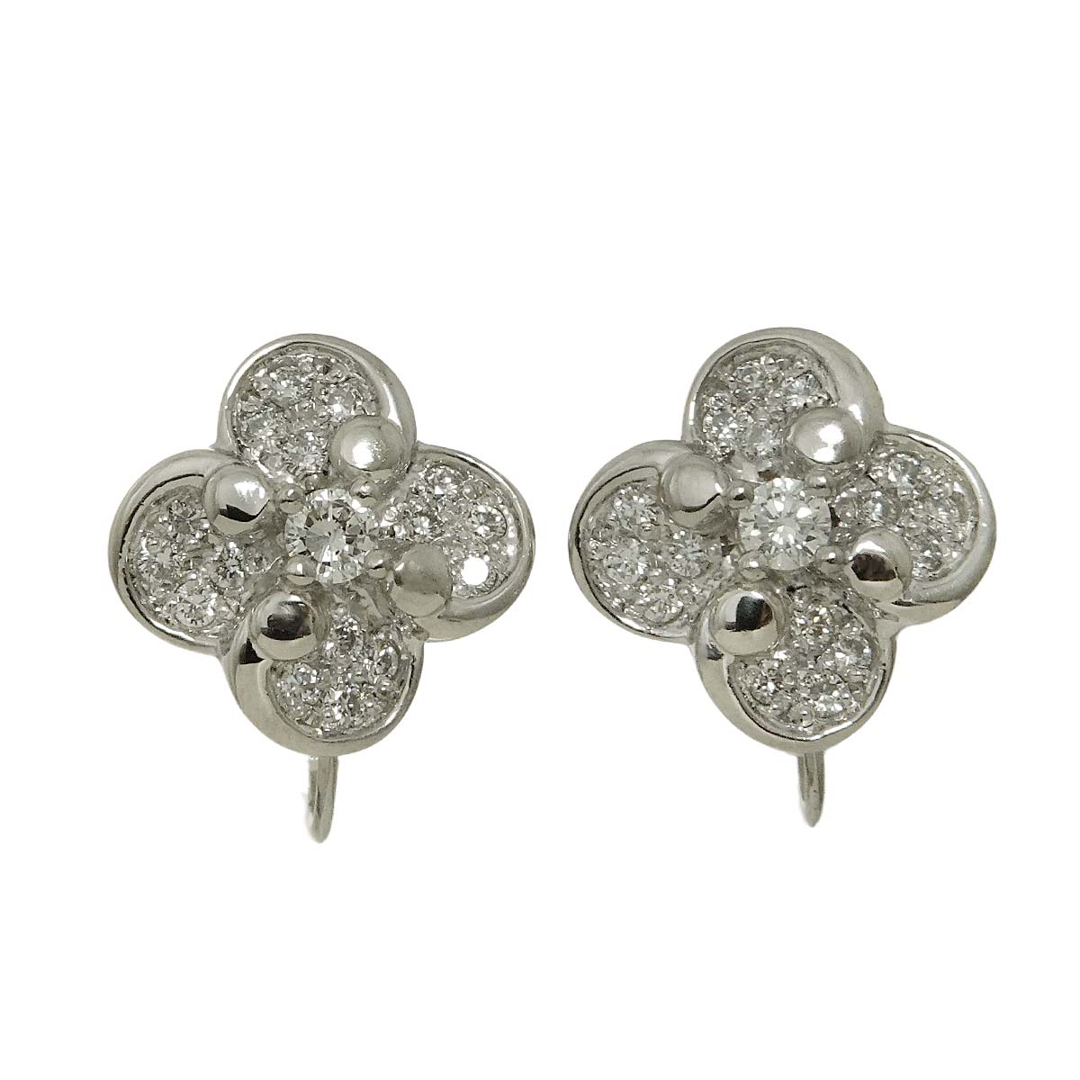 Diamond 0.40ct/0.40ct Earrings Clip on Platinum
