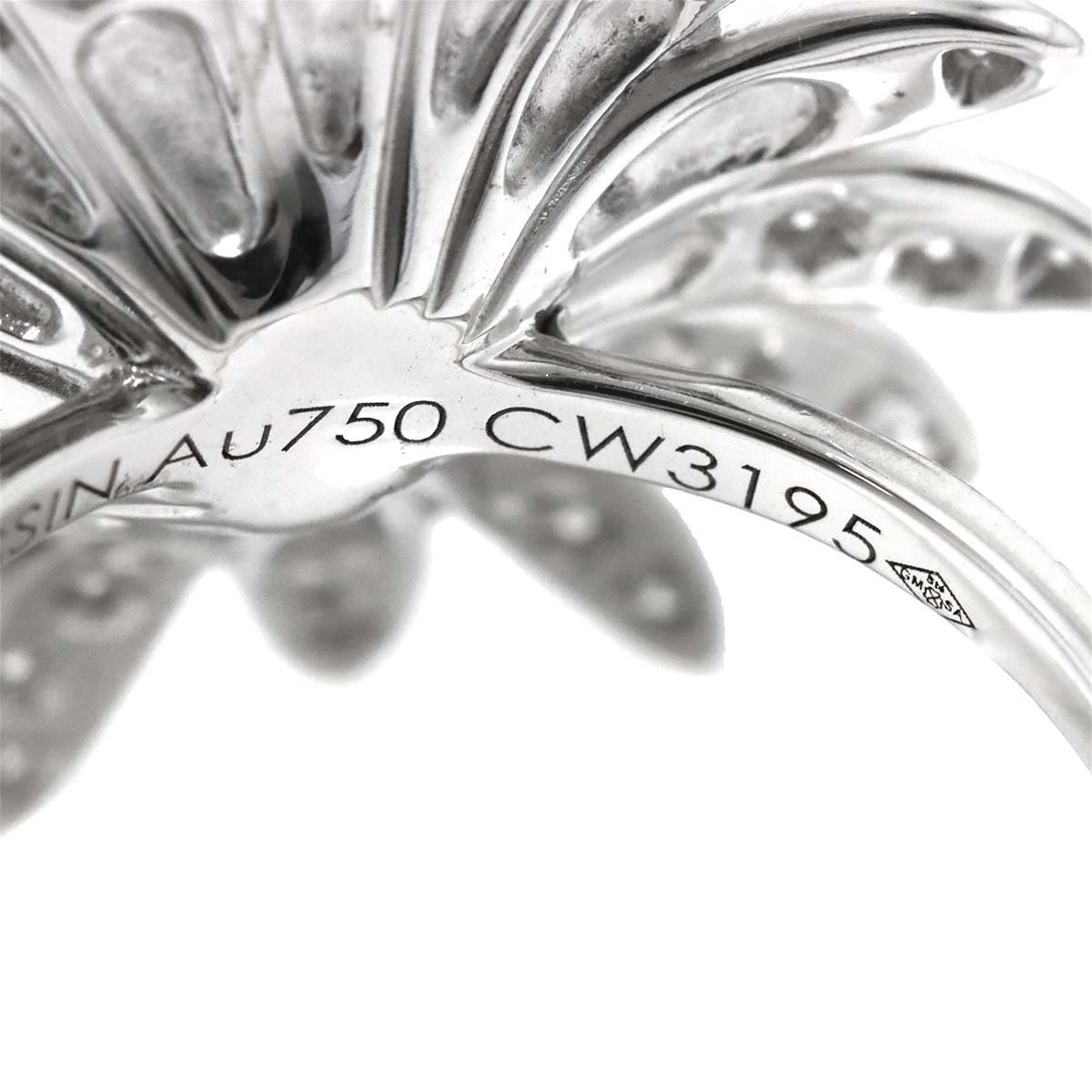 South Sea pearl11.9mm Diamond Ring 18K WG 750 6.75-7.25(US)