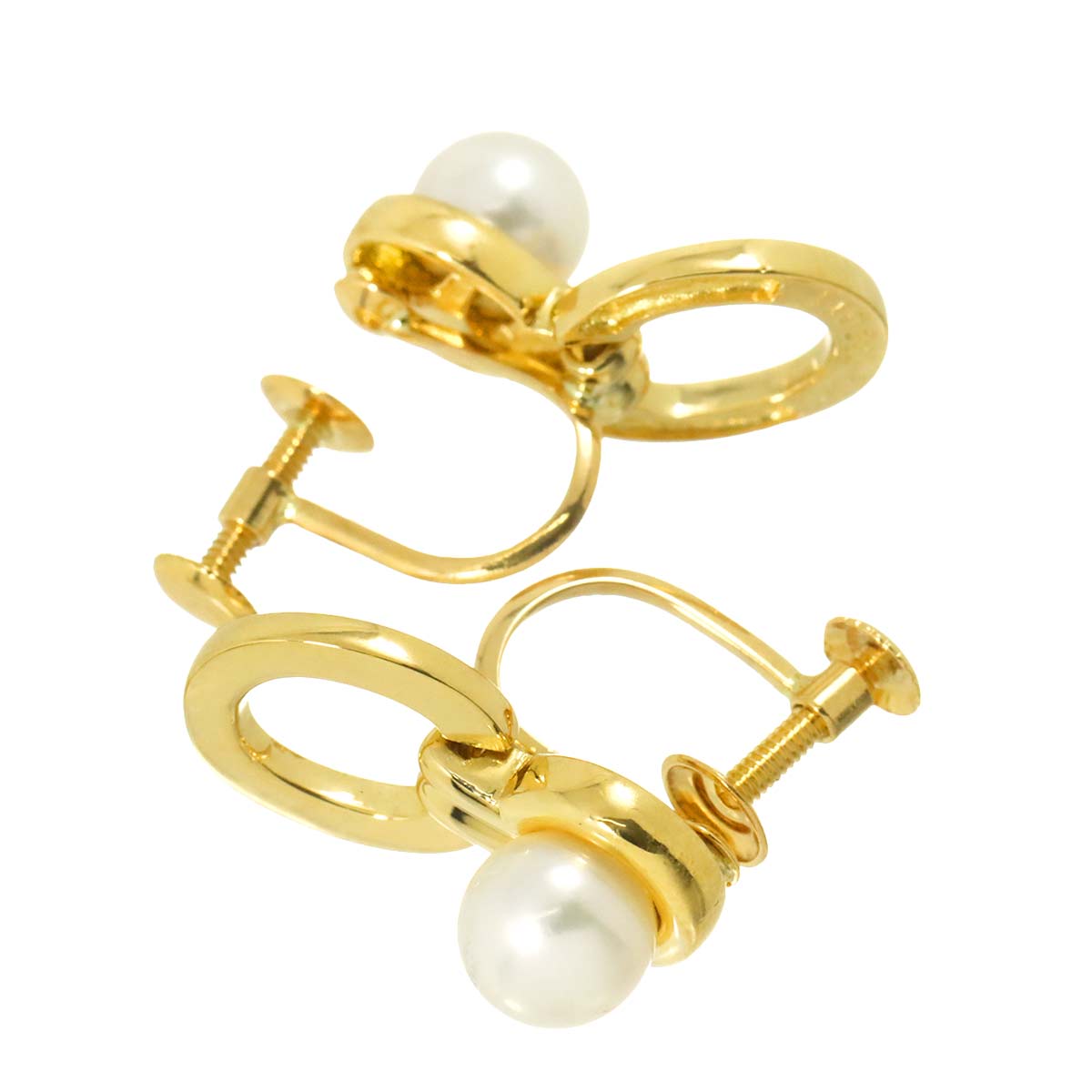Akoya Pearl 5.8mm Earrings 18K YG 750