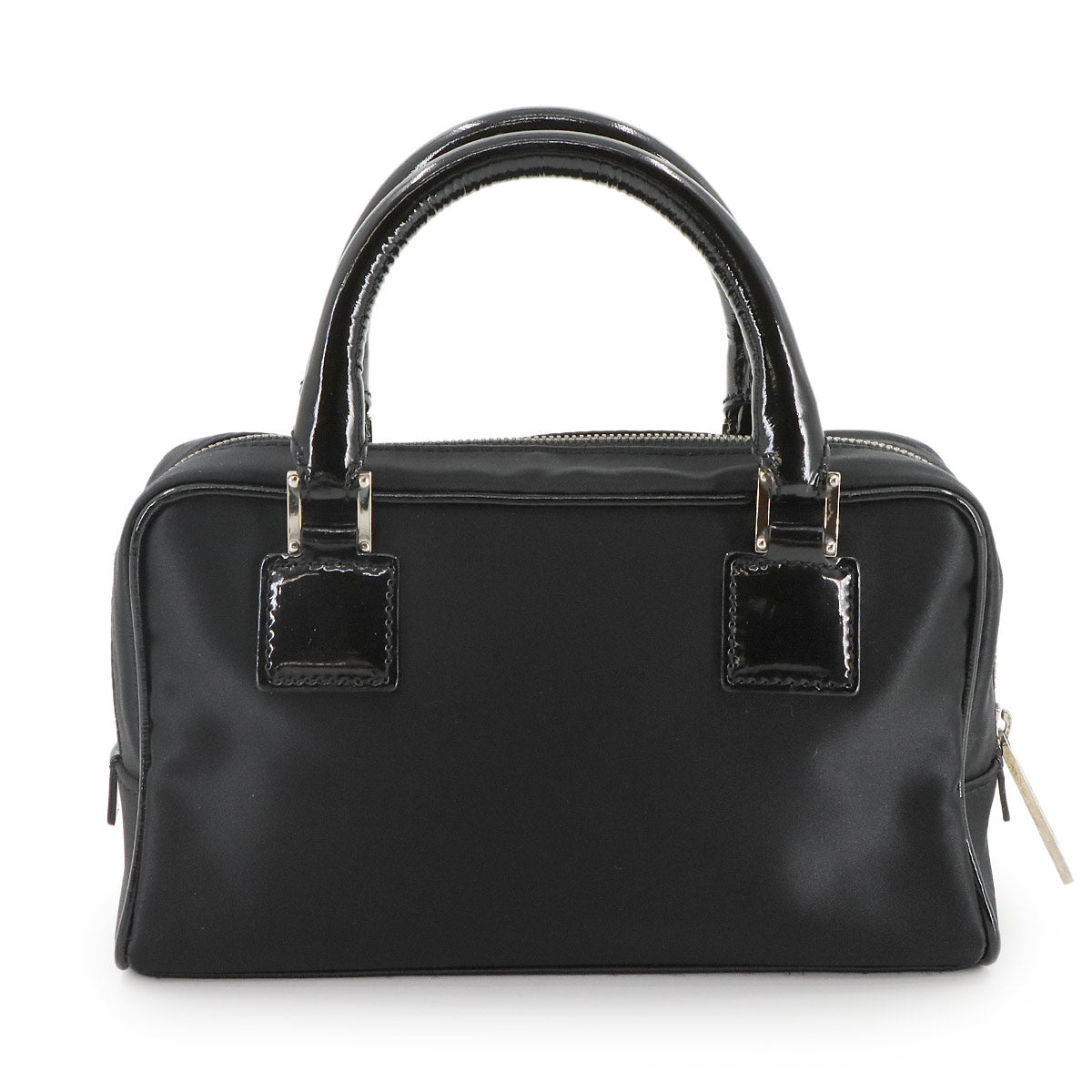 Amazona 19 Mini Hand Bag Satin Patent leather Black Beads