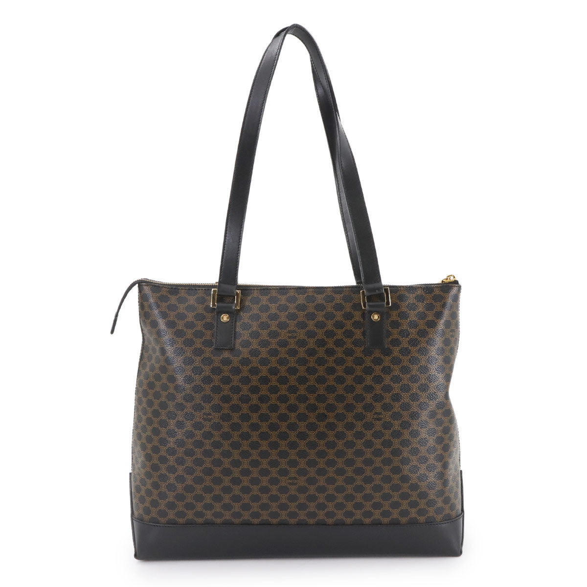 Macadam Tote Bag PVC Leather Black Brown Vintage Purse