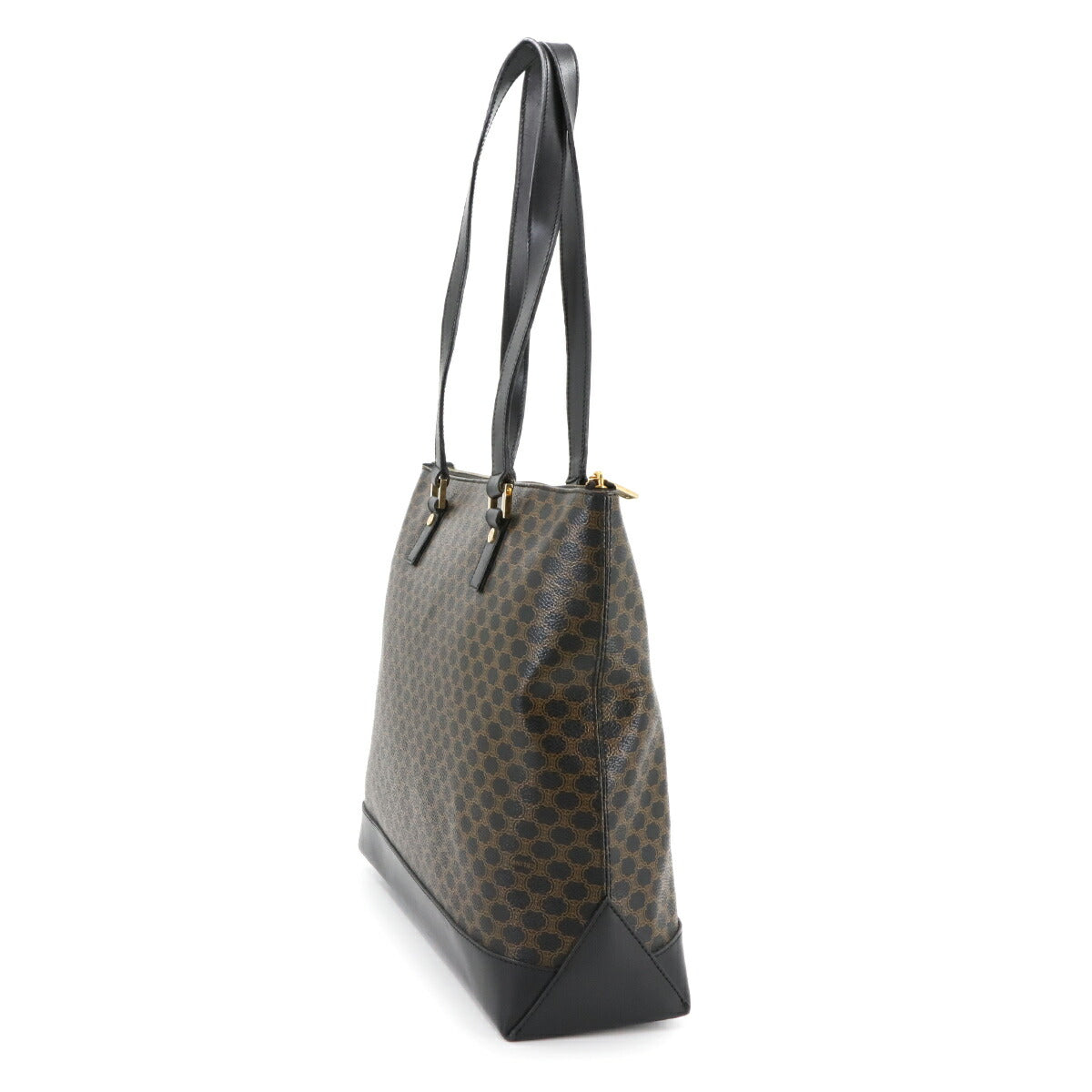 Macadam Tote Bag PVC Leather Black Brown Vintage Purse