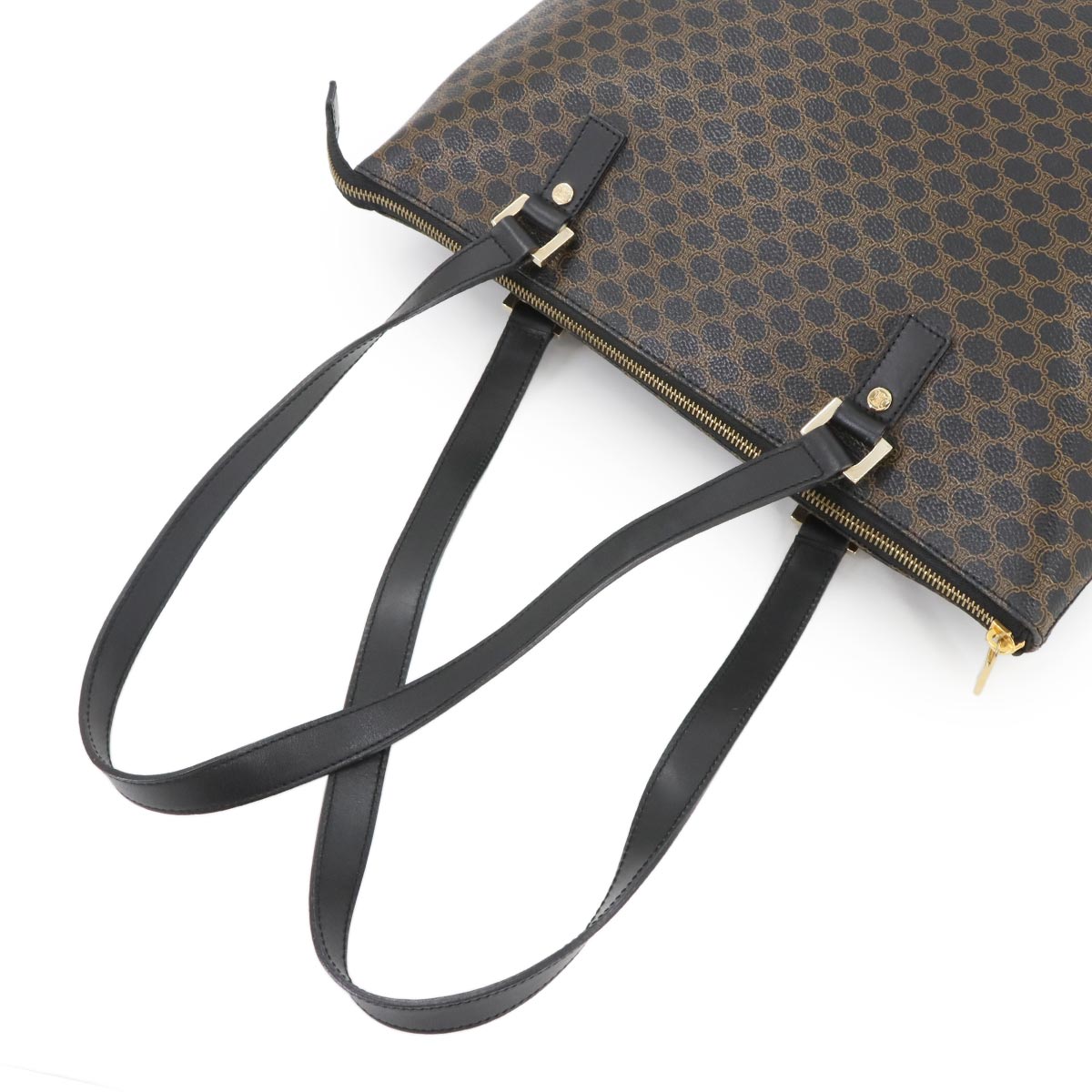 Macadam Tote Bag PVC Leather Black Brown Vintage Purse