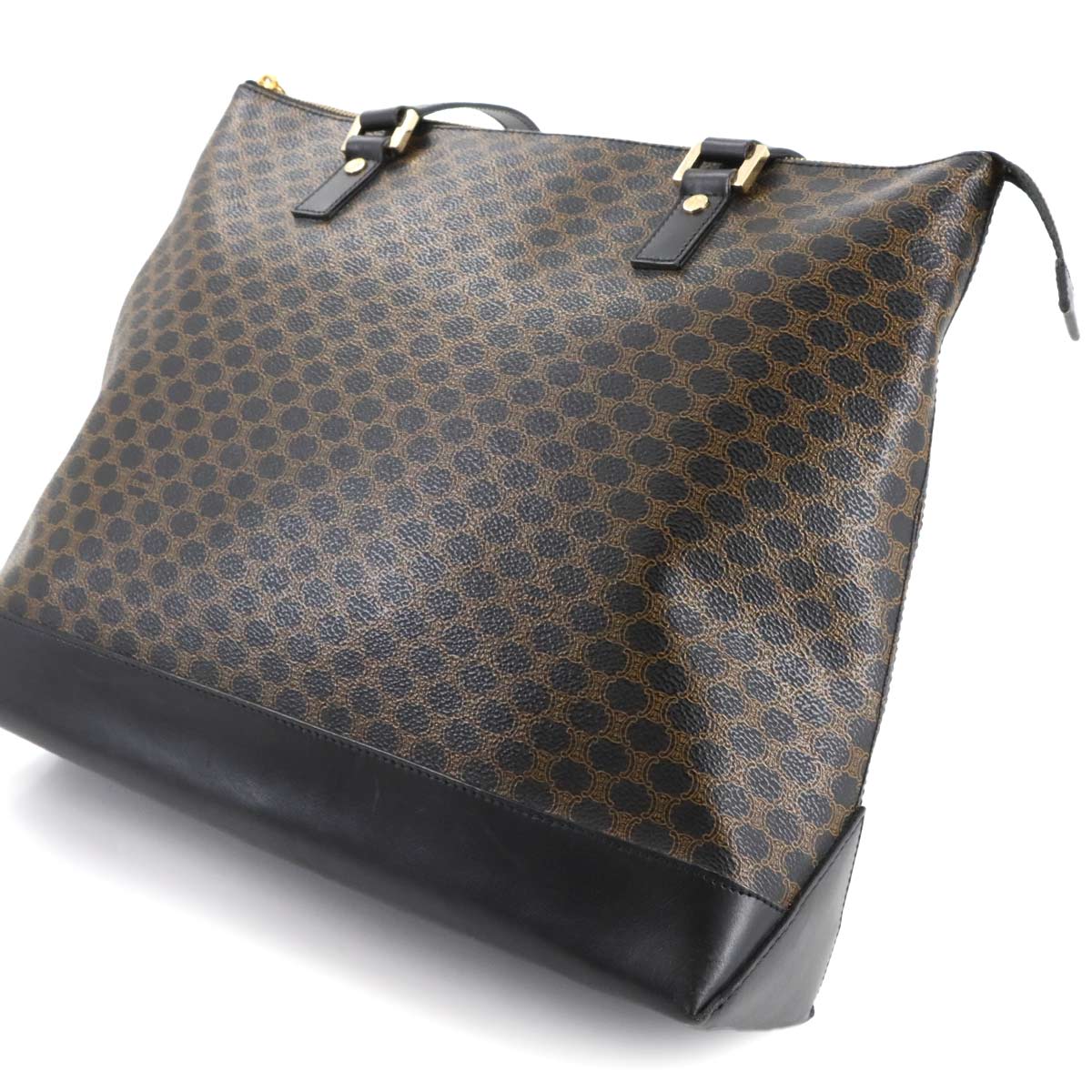 Macadam Tote Bag PVC Leather Black Brown Vintage Purse