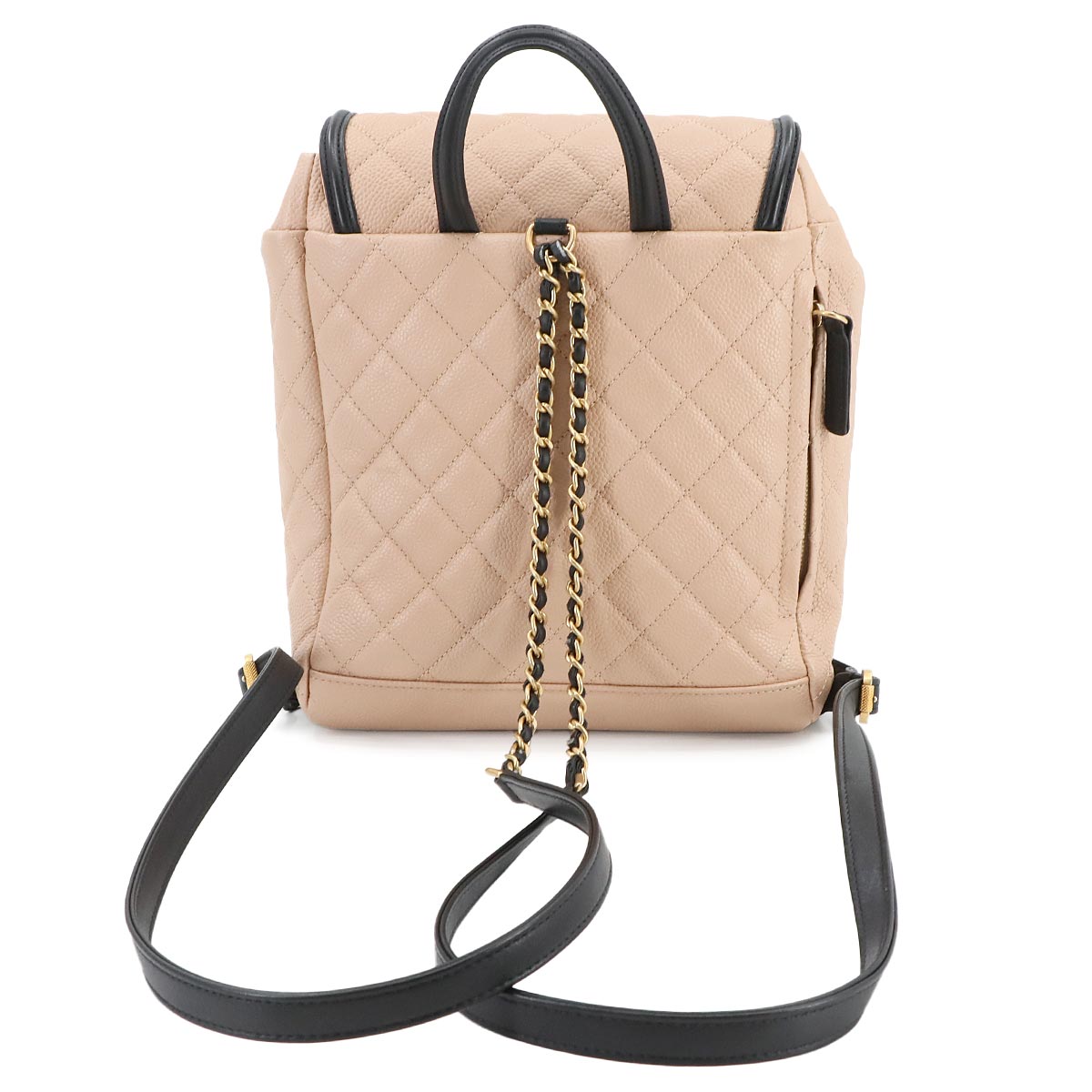 CC Filigree Backpack Leather Beige Black A57090 Purse